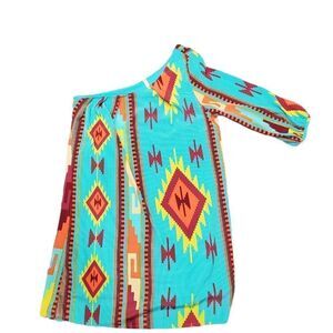 Cocolove blouse womens size small colorful One Shoulder Blouse